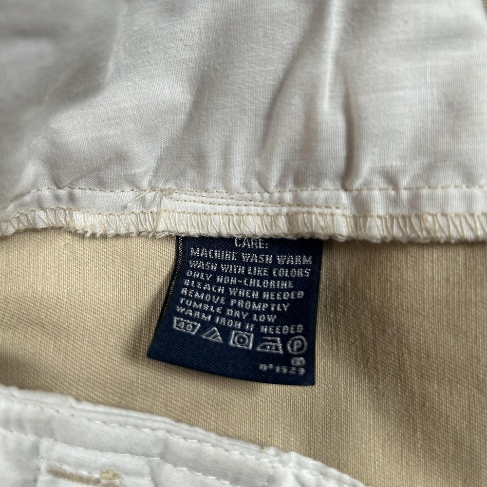 Ralph Lauren Sport Shorts Womens 12 Beige Bermuda Twill Cotton Logo Casual - Picture 8 of 15